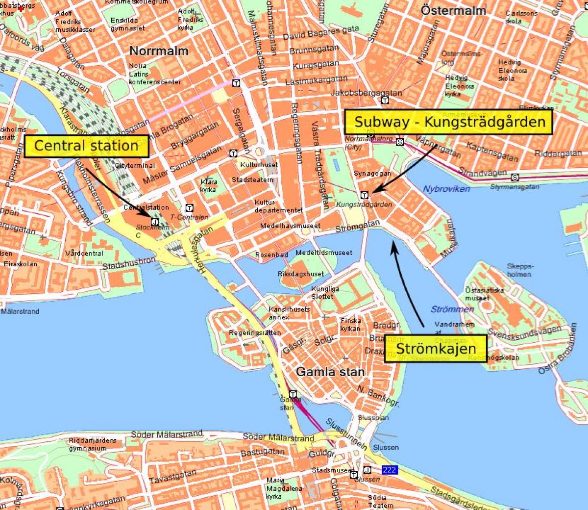Stockholm central hartă