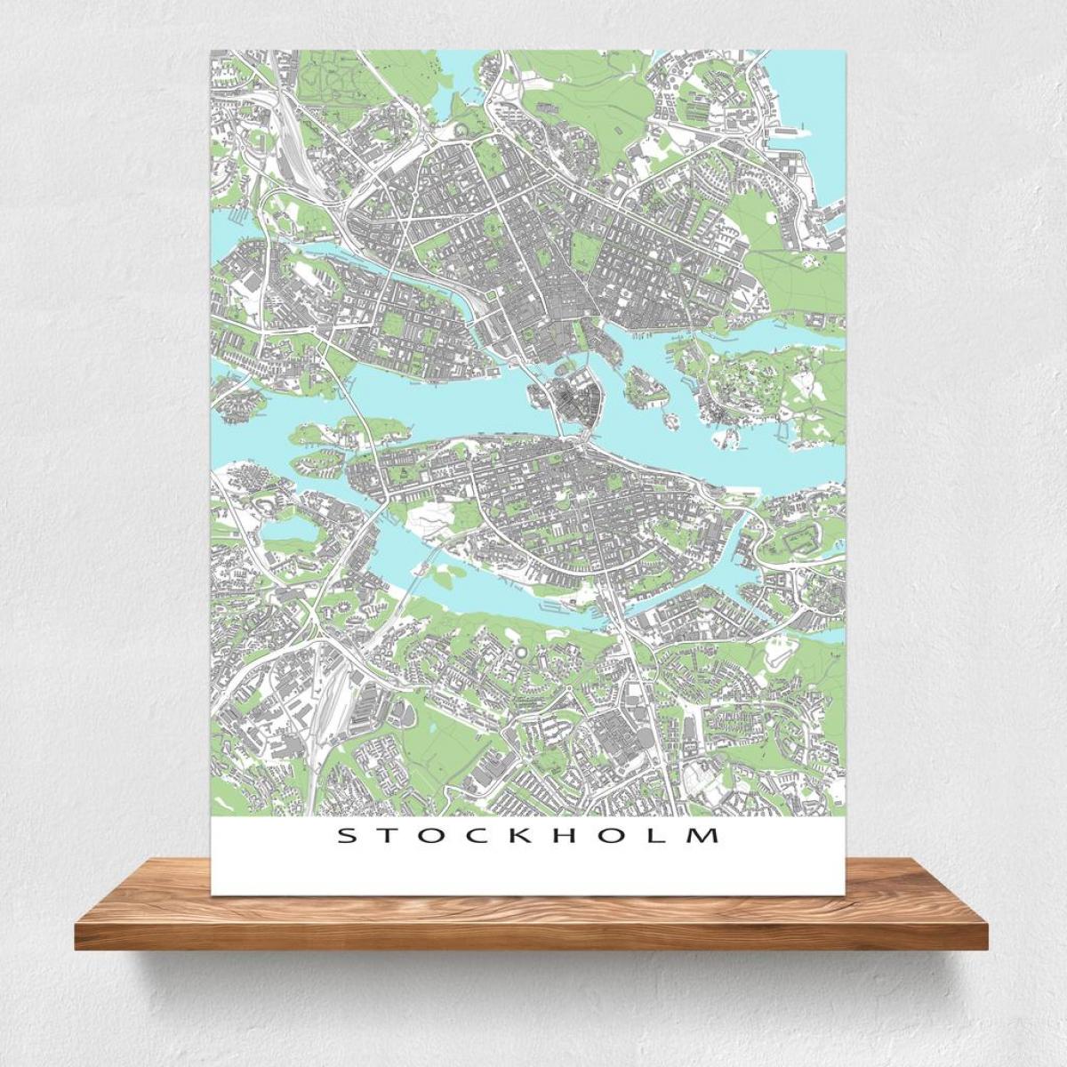 hartă Stockholm hartă print