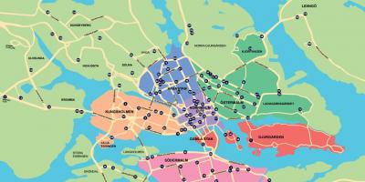 Hartă a orașului cu bicicleta hartă Stockholm
