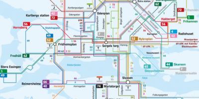 Stockholm linii de autobuz hartă