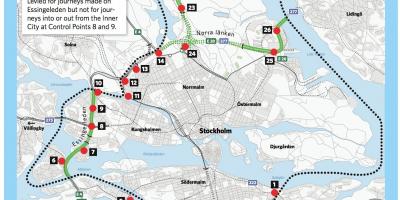 Harta de la Stockholm cu taxă de aglomerație