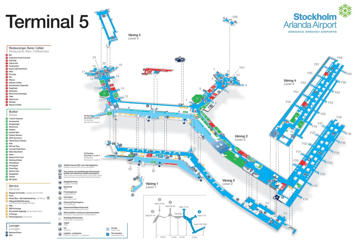 Stockholm airport terminal 5 arată hartă
