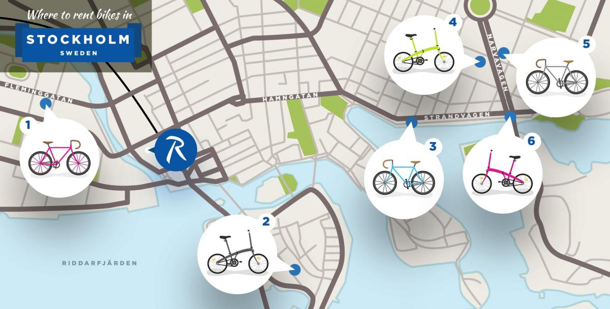 Stockholm city bikes hartă