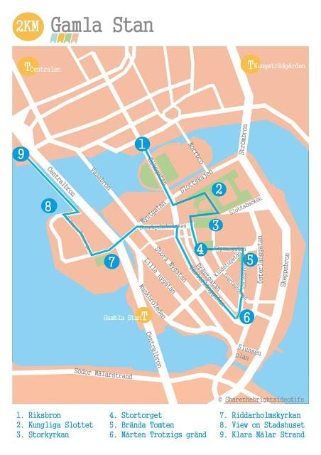 Stockholm, gamla stan hartă
