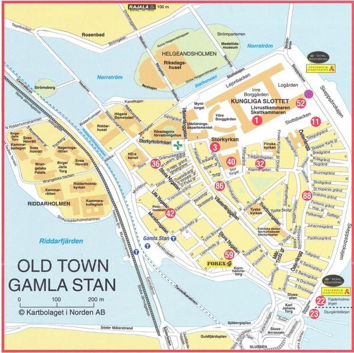 harta de oraș vechi Stockholm, Suedia