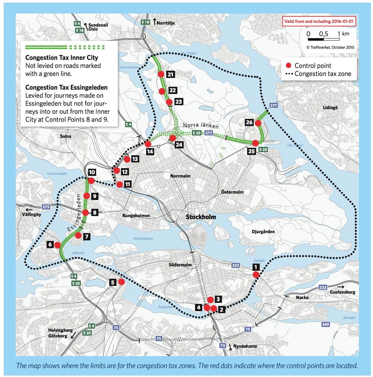 harta de la Stockholm cu taxă de aglomerație