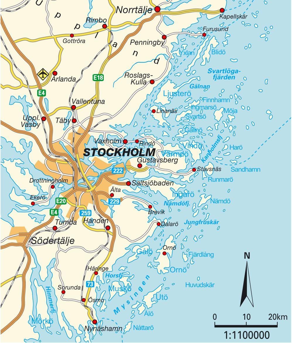 Stockholm pe harta