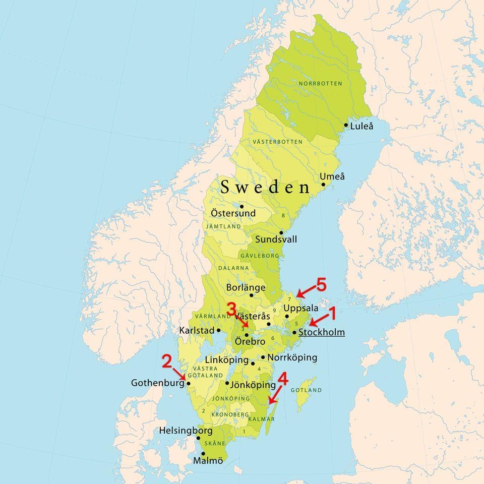 harta Stockholm plaje