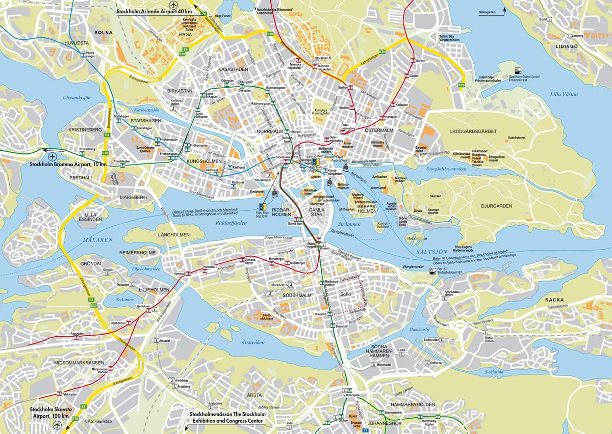 harta de la Stockholm strada