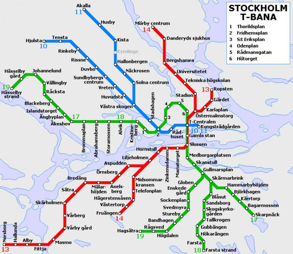 Stockholm t bahn hartă