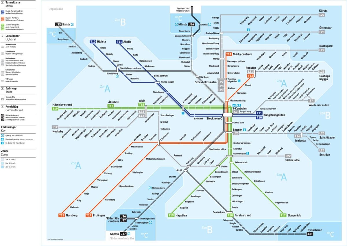 harta Stockholm tranzit