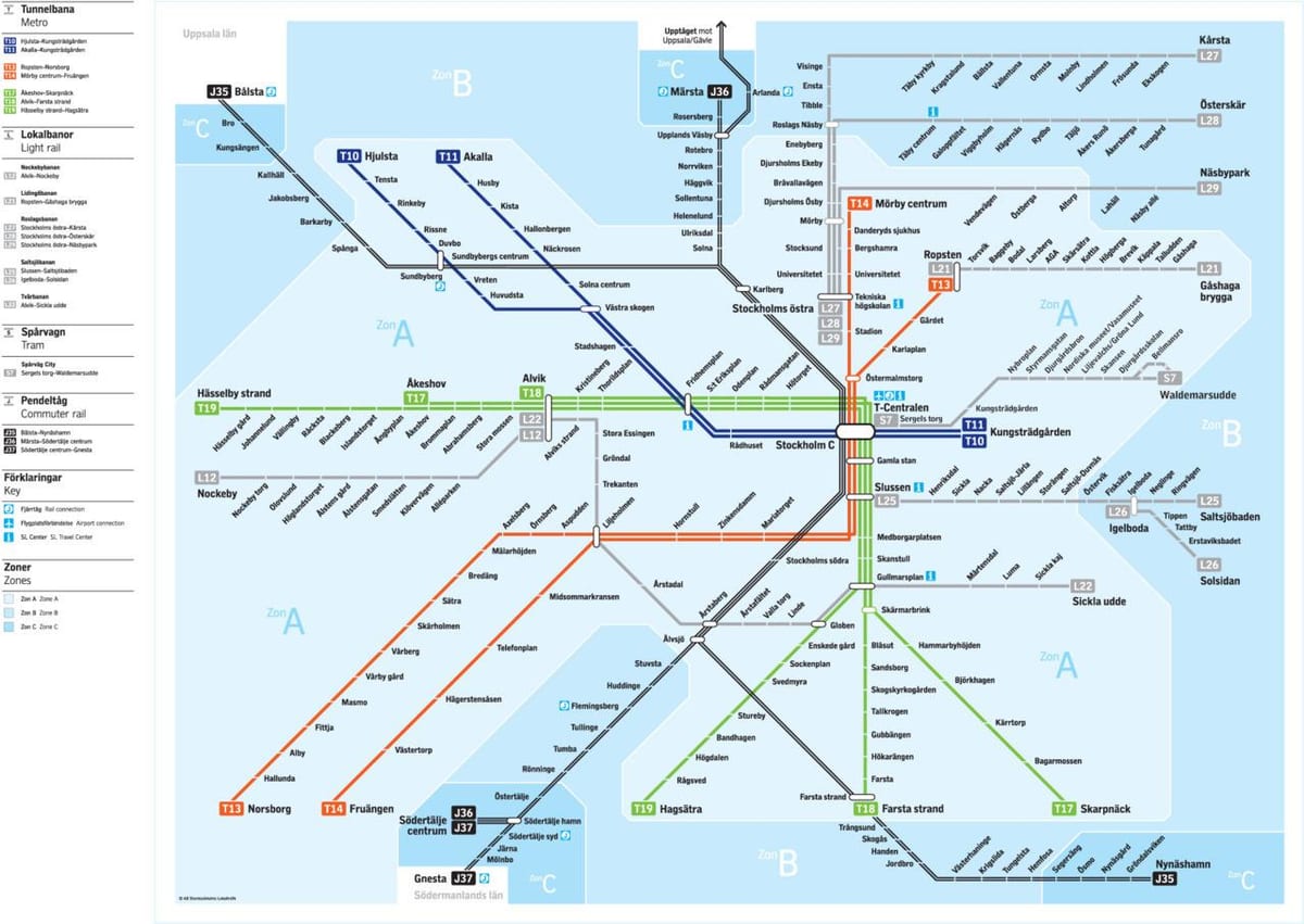 sl tunnelbana hartă
