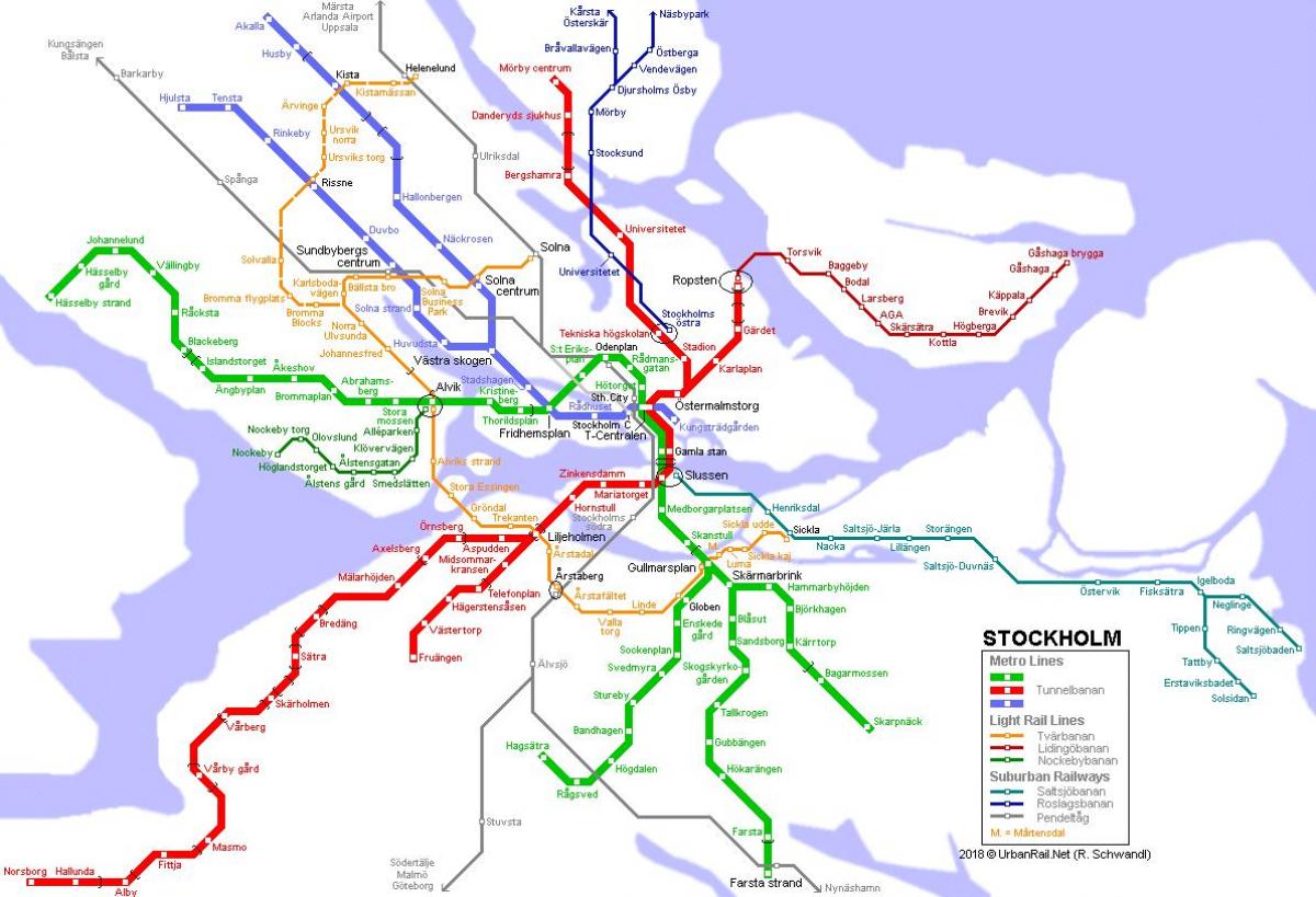Suedia tunnelbana hartă