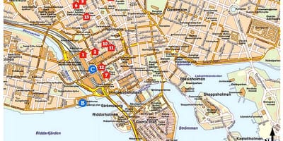Harta turistică Stockholm, Suedia