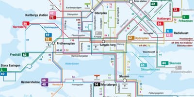 Stockholm linii de autobuz hartă