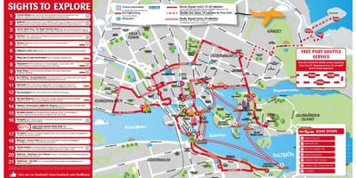 Stockholm harta obiectivelor turistice