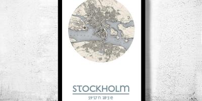 Hartă Stockholm hartă poster