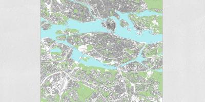Hartă Stockholm hartă print