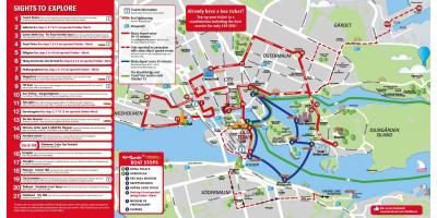 Stockholm roșu de autobuz hartă